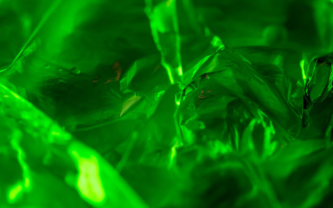 green glowing mineral